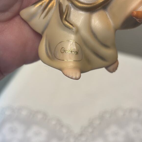 Vintage Goebel Hummel Angel Christmas Ornament with Flute Ceramic German MCM - Picture 3 of 4
